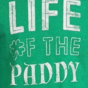 Life of the Paddy T-Shirt Heather Green & White